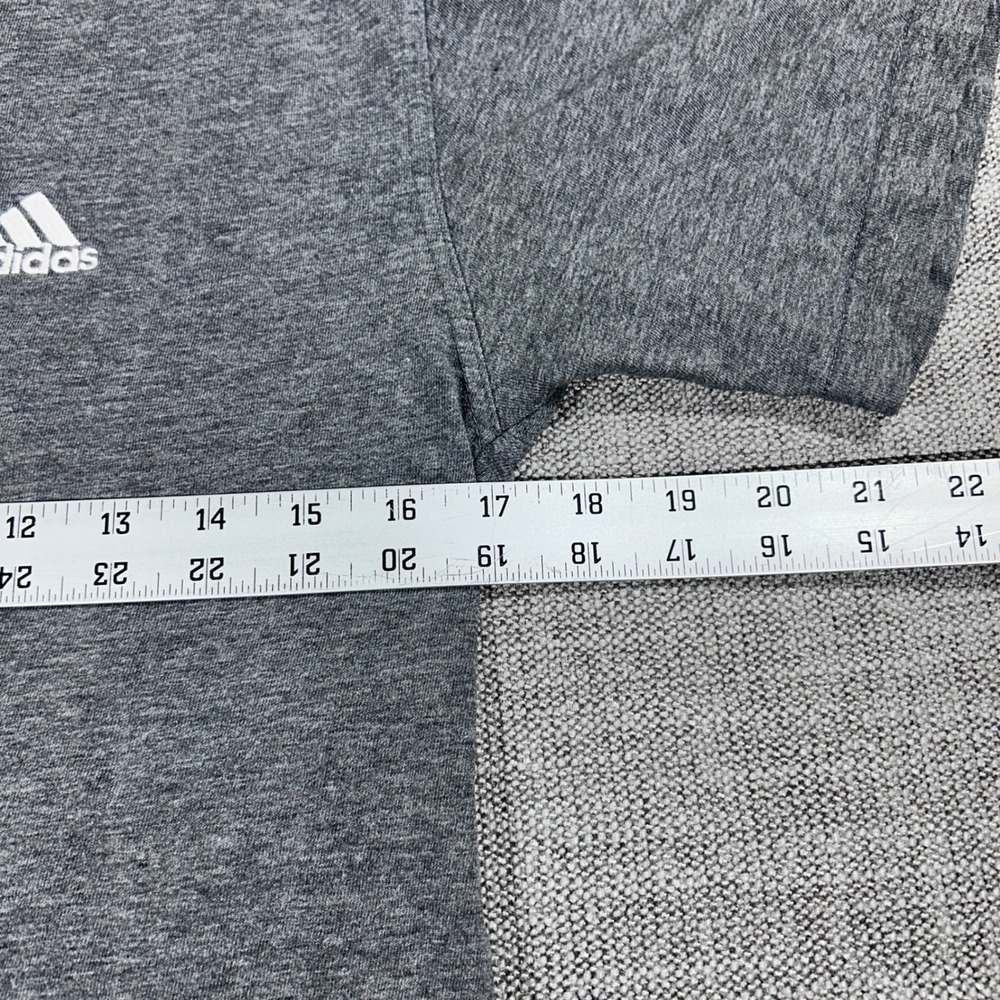 Adidas T-Shirt Mens Small Gray Good Short Sleeve Embroidered Logo Heathered - Picture 6 of 8